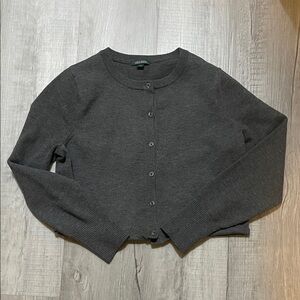 Dark Gray Button-Up Cardigan